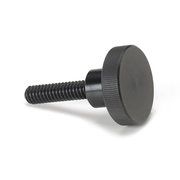 MORTON Thumb Screw, M4 Thread Size, Black Oxide Carbon Steel, 3.5mm Head Ht 361604010